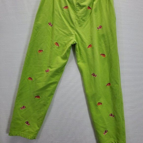 Natalie & Me Woman Petites Weekend Green sz L(P); Embroidered Fish Leisure Pants - Picture 2 of 7